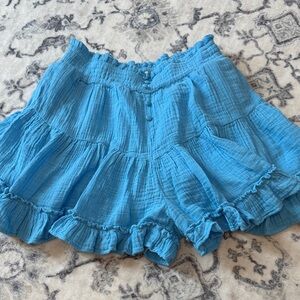 American Eagle Outfitters Blue Ruffle Shorts